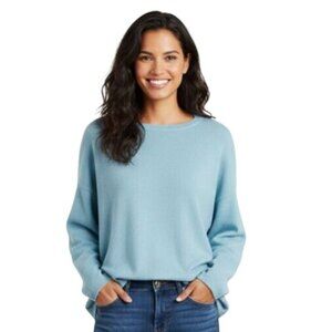 Eileen Fisher Italian Cashmere Box Top Sweater Relaxed Fit Teal Green Size L